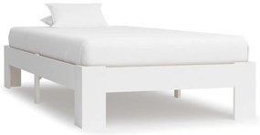 vidaXL Cadru de pat, alb, 90 x 200 cm, lemn masiv de pin