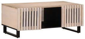 vidaXL Măsuță de cafea, alb, 100x55x40 cm, lemn masiv de mango