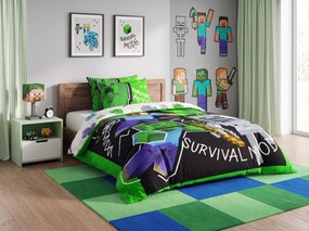Lenjerie de pat pentru copii MINECRAFT MOOD colorata Dimensiune lenjerie de pat: 70 x 80 cm | 140 x 200 cm