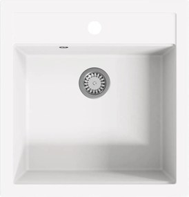 vidaXL Chiuvetă de bucătărie din granit, alb, bazin unic