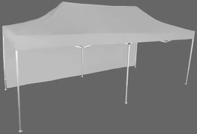 Pavilion de grădină  3x6m – din aluminiu, 1 perete lateral, Gri / antracit