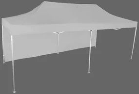 Pavilion de grădină 3x6m – din aluminiu, 1 perete lateral, Gri / antracit