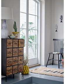 Comodă neagră/maro din metal 60,5x92x33,5 cm Matteo – Bloomingville