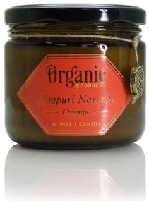 Lumânare organică Nagpuri Narangi - Portocaliu 200g în pahar de sticlă chihlimbar