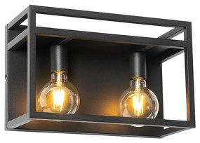 Lampă de perete inteligentă neagră cu raft incluzând 2 Wifi G95 - Cage Rack