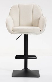 HR2055KW Scaun Crem din Boucle cu Bază Neagră