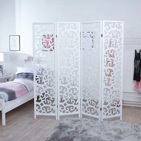 PAR201 - Paravan despartitor - Lemn alb - cu 3 sau 4 Panouri