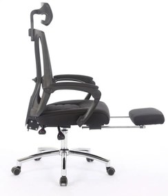 Scaun ergonomic, reglabil, tetiera, spătar Mesh, Negru,