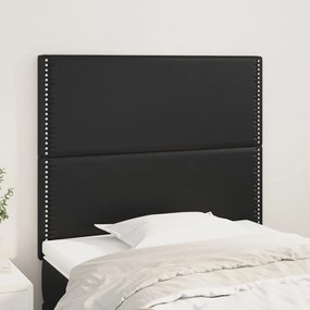 vidaXL Tăblii de pat, 2 buc, negru, 90x5x78/88 cm, piele ecologică