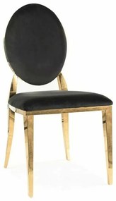 Scaun de bucătărie Capo Velvet, negru / auriu