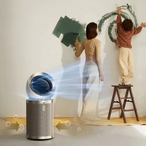 Purificator de aer Dreame AirPursue PM10 CVF24A, 36 m², Functii automate, Sterilizare cu plasma si UVC, TVOC, LCD, HEPA, Alb/Bronz