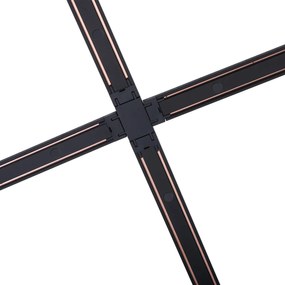 Sistem modern de iluminat pe șine negru monofazat 800 cm cu sursă de alimentare rotundă - Magnetic