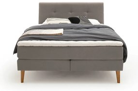 Pat boxspring gri deschis 160x200 cm Stockholm – Meise Möbel