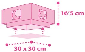 Plafonieră pentru copii MOONLIGHT 2xE27/60W/230V roz Dalber 63236S