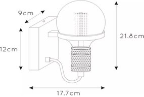 Lampă de perete Lucide 30271/01/30 OTTELIEN 1xE27/60W/230V negru