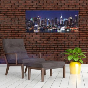 Tablou - Zgârie-nori din New York iluminate (120x50 cm)