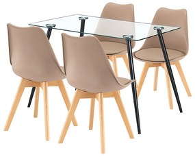 Milo 4+1 set de sufragerie negru-bej