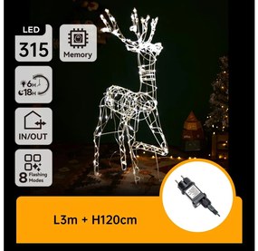 Aigostar - Decorațiune de Crăciun LED pentru exterior LED/3,6W/31/230V 2700K 120cm IP44 ren