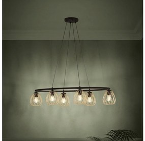 Lustră pe cablu Eglo 390092 JAZMINIA 6xE27/40W/230V negru/auriu