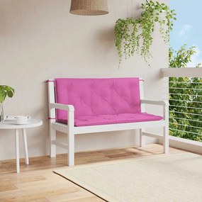 vidaXL Perne bancă de grădină 2 buc. roz 120x50x7 cm textil