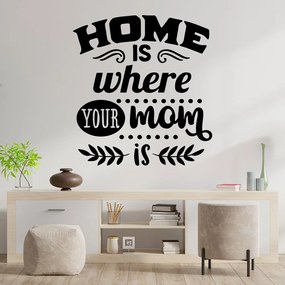 Sticker Mama "Home is where your mom is", 50x47 cm, Negru, Oracal