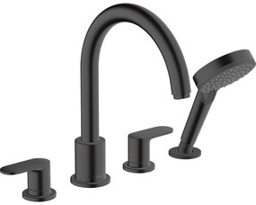 Baterie cada - dus Hansgrohe Vernis Blend 4 elemente negru cu set de dus