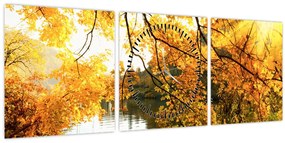 Tablou - Copac de toamnă (cu ceas) (90x30 cm)