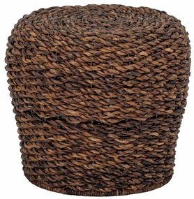 Taburet, maro, din Abaca si metal, Lounge