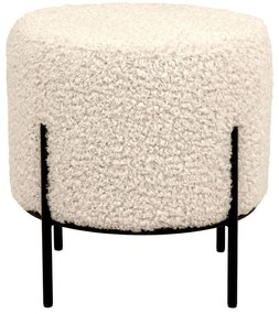 Puf crem cu tapițerie din blană artificială Alford – House Nordic