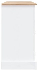 Servanta alb 132x43x78 cm lemn masiv pin mexican gama Corona 1, Alb