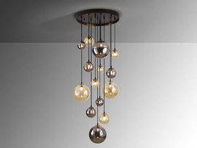Lustra XXL suspendata cu 14 pendule design modern Dark