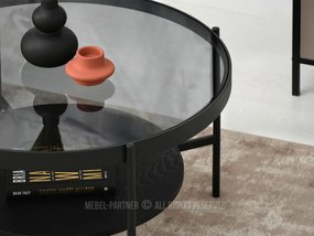Măsuță de cafea Freya (sticlă fumurie negru + negru). 1111609