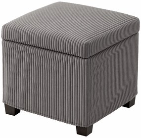 HOMCOM Cutie puf depozitare 30 L cu capac detașabil, puf ottoman cube umplutură din catifea groasă, 40 x 40 x 40 cm, gri | Aosom Romania