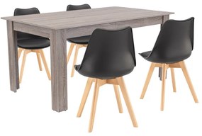 Set de masă Lola 4+1 stejar negru-York