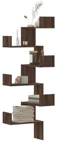 vidaXL Raft colțar perete stejar maro 45x45x147 cm lemn prelucrat
