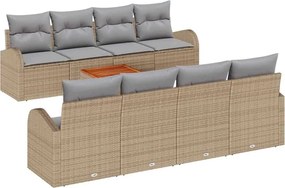 vidaXL Set de canapele pentru grădină 9 pcs Beige și gri deschis