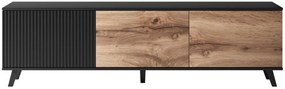 Comoda TV Random RTV2 stejar wotan/negru - L180 x A40 x h52 cm