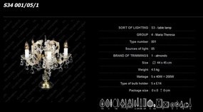 Veioza cristal Bohemia Maria Theresa S34 001/05/1