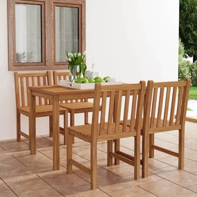 vidaXL Set mobilier grădină, 5 piese, lemn masiv de tec