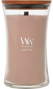 Lumânare parfumată vază mare WoodWick PatchouliCreme, 609 g