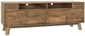 Comoda TV, natur, din lemn de pin reciclat, Aubeline