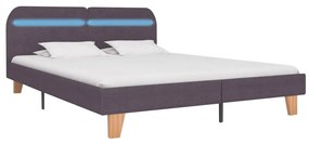 280915 vidaXL Cadru de pat cu LED-uri, gri taupe, 180x200cm, material textil