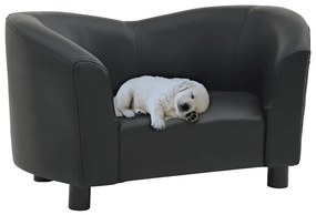 vidaXL Canapea pentru câini, negru, 67x41x39 cm, piele ecologică