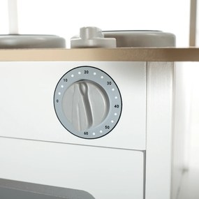 Bucătărie pentru copii din lemn, alb/ natural, EMIEL