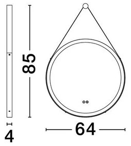 Oglinda baie cu iluminat LED 4000K IP44 REMS, 64cm