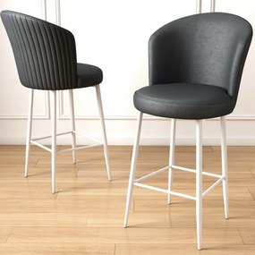 Set de scaune de bar Uras Anthracite and White, 2buc., 2 buc.