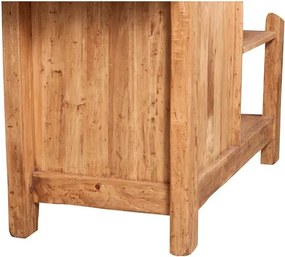 Banc de tamplar, L184 74 H92 cm, 4 sertare, natur antic, lemn masiv