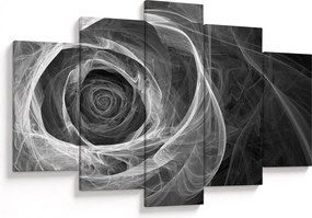 Tablou - Abstract trandafir negru și alb (150x105 cm)
