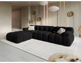 Colțar negru cu tapițerie din catifea Bellis – Micadoni Home