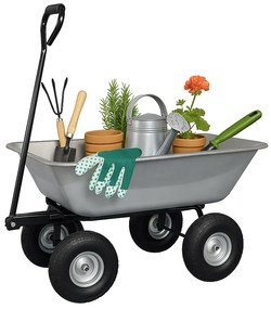 Cărucior de grădină 3 în 1 cu basculantă, capacitate de încărcare până la 250 kg, oțel galvanizat